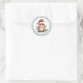 Kerst Uil Ronde Stickers (Tas)