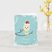 Kerst Uil Santa Buiten Foto Binnen Kaart (Gele Bloem)