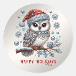 Kerst Uil Sticker