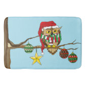 Kerst Uil Tree Ornamenten Badmat (Voorkant)