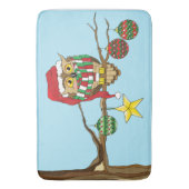 Kerst Uil Tree Ornamenten Badmat (Voorkant Verticaal)