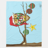 Kerst Uil Tree Ornamenten Fleece Deken (Voorkant)