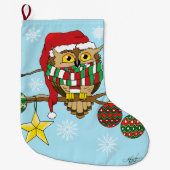 Kerst Uil Tree Ornamenten Grote Kerstsok (Voorkant)