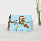 Kerst Uil Tree Ornamenten Kaart (Voorkant)