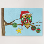 Kerst Uil Tree Ornamenten Legpuzzel (Horizontaal)