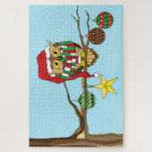 Kerst Uil Tree Ornamenten Legpuzzel (Verticaal)