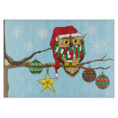 Kerst Uil Tree Ornamenten Snijplank (Voorkant)