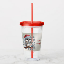 Kerst Uil Vakantie Acryl Tumbler Drinkbeker