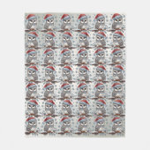 Kerst Uil Vakantie Fleece Deken (Voorkant)