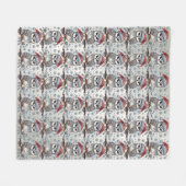 Kerst Uil Vakantie Fleece Deken (Voorkant (Horizontaal))