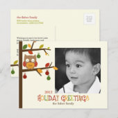 Kerst Uil Vakantie / Kerst Briefkaart (Voorkant / Achterkant)