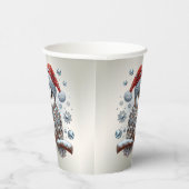 Kerst Uil Vakantie Papieren Bekers (Rechts)