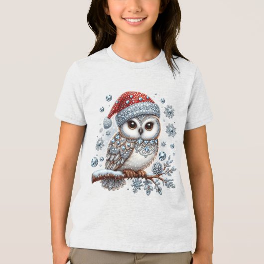 Kerst Uil Vakantie T-shirt (Voorkant)