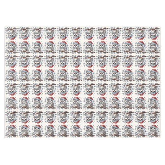 Kerst Uil Vakantie Tafelkleed (Voorkant (Horizontaal))