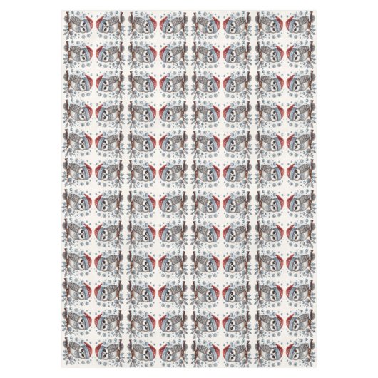 Kerst Uil Vakantie Tafelkleed (Voorkant)