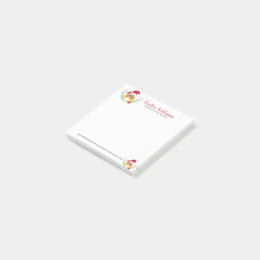 Kerst Uil Waterverven Bloemen Boeket Post-it® Notes (Schuin)