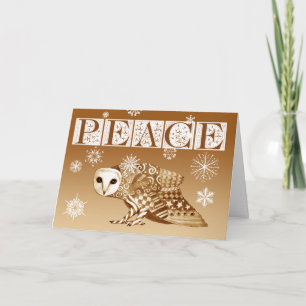 Kerst Uil Wenskaart Feestdagen Kaart