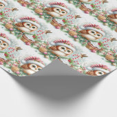 Kerst Uil Wrapping Papier (Hoek)
