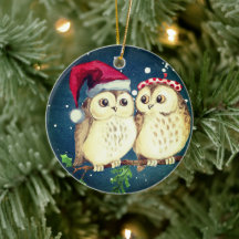 Kerst uilen in liefde zoet