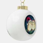 Kerst uilen in liefde zoet keramische bal ornament (Links)