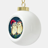 Kerst uilen in liefde zoet keramische bal ornament (Rechts)