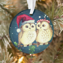 Kerst uilen in liefde zoet