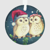 Kerst uilen in liefde zoet ornament (achterkant)