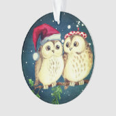 Kerst uilen in liefde zoet ornament (voorkant)