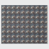 Kerst Uilen in Sneeuwvlokken Cadeaupapier (Vlak)