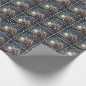 Kerst Uilen in Sneeuwvlokken Cadeaupapier (Hoek)