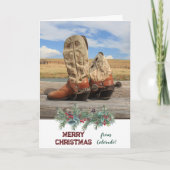 Kerst uit Colorado Western Boot Feestdagen Kaart (Voorkant)
