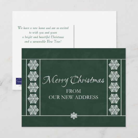 Kerst uit ons nieuwe adres Briefkaart (Voorkant / Achterkant)