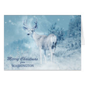 Kerst uit Washington Deer Kerst Kaart (Voorkant Horizontaal)