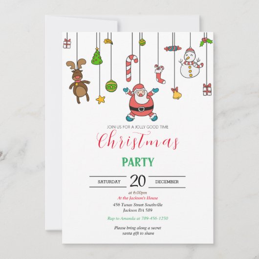 Kerst uitnodiging afdrukbaar modern (Voorkant)