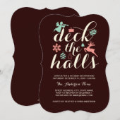Kerst Uitnodiging Deck The Halls (Voorkant / Achterkant)