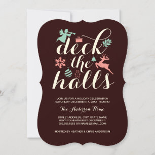 Kerst Uitnodiging Deck The Halls