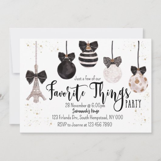 Kerst Uitnodiging Favoriete Dingen Uitnodiging (Voorkant)