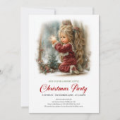 Kerst Uitnodiging Landelijke Kerstscène Serene (Voorkant)