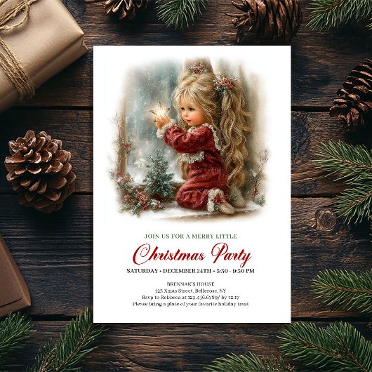 Kerst Uitnodiging Landelijke Kerstscène Serene
