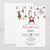 Kerst uitnodiging Modern afdrukbaar  (Voorkant / Achterkant)