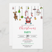 Kerst uitnodiging Printbaar Modern  (Voorkant / Achterkant)