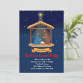 Kerst uitnodiging Religieuze Kerststal (Staand voorkant)