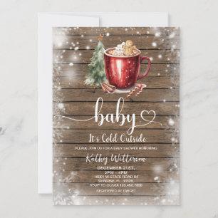 Kerst uitnodiging voor babyborrel met gemberkoek m