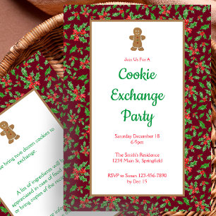 Kerst uitnodiging voor Cookie Exchange-feestje