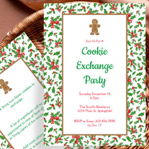 Kerst uitnodiging voor Cookie Exchange-feestje