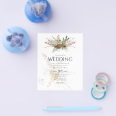 Kerst uitnodiging winter vakantie trouwerij flyer (Enkel)