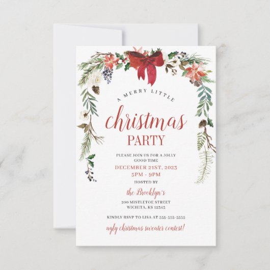 Kerst uitnodiging - Xmas Party uitnodiging (Voorkant)