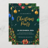 Kerst uitnodigingen kaart (Voorkant / Achterkant)