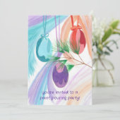 Kerst uitnodigingen voor Paint Pouring-feestje (Staand voorkant)