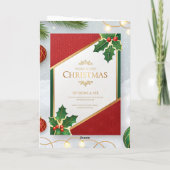 Kerst Uitnodigingskaart | Elegant Kerstfeest (Achterkant)